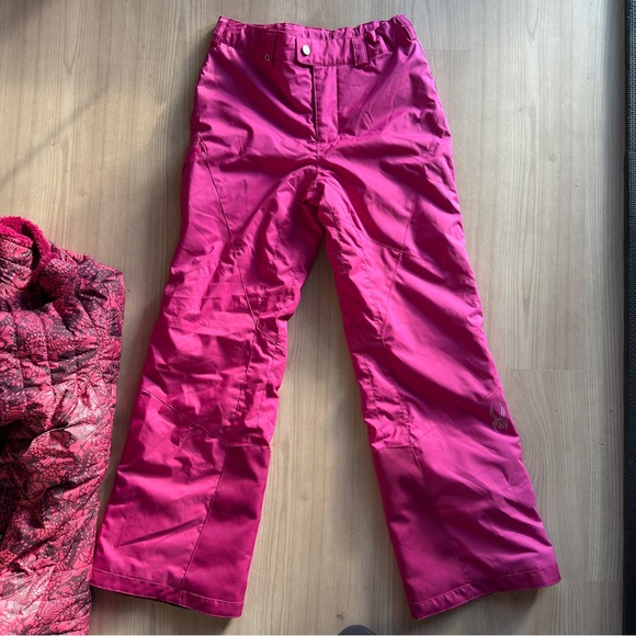 The North Face Pink Reversible Butterfly Patterned Jacket & Spyder Snowpants - Picture 9 of 14